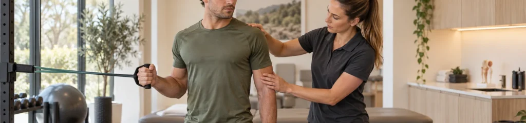 Active return-to-sport shoulder rehabilitation using cable or resistance-band external rotation