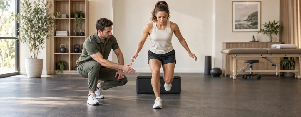 Controlled single-leg landing mechanics assessment from a low plyometric box