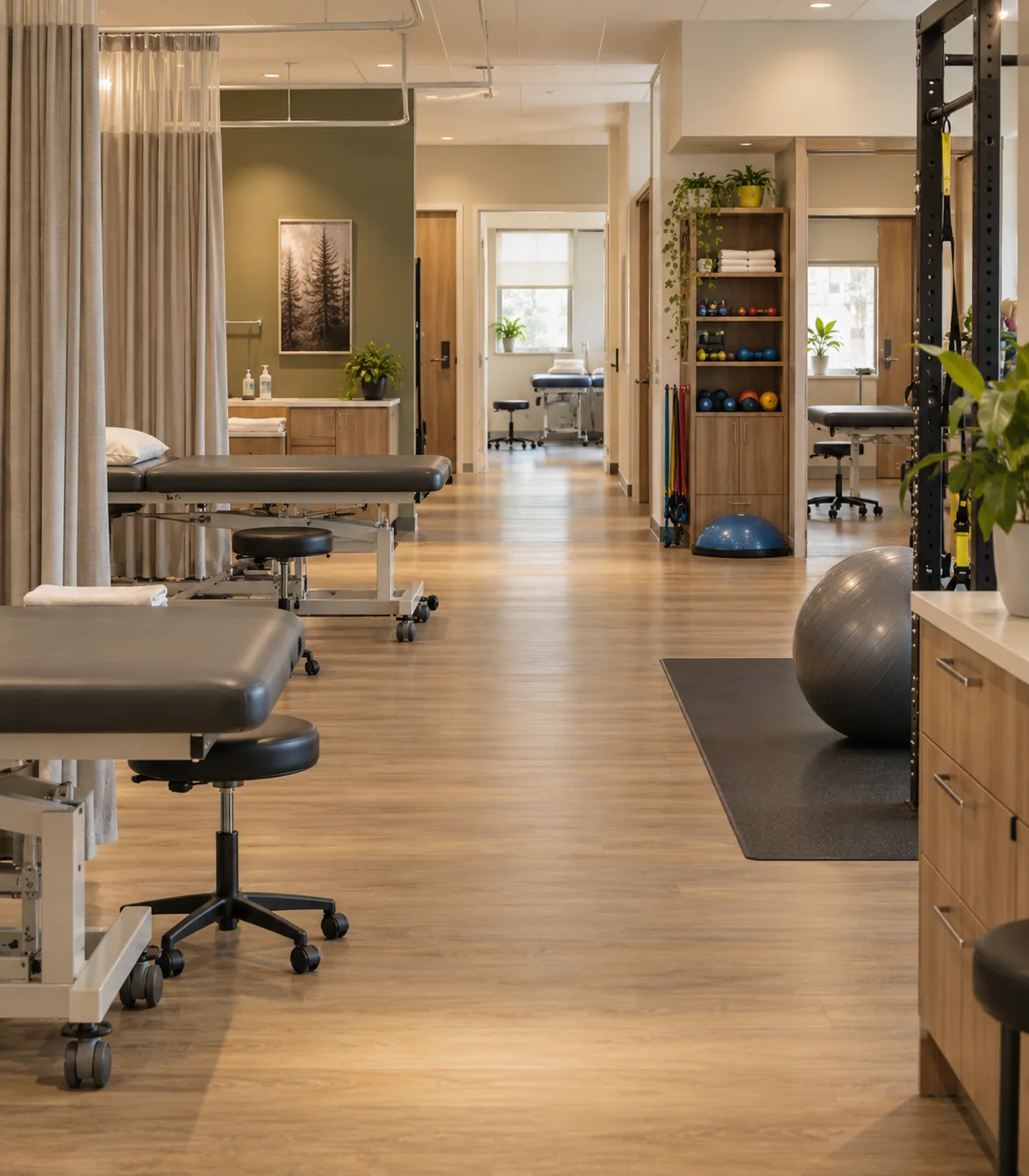Treatment and rehabilitation space at Evolution Physiotherapy Edmonton