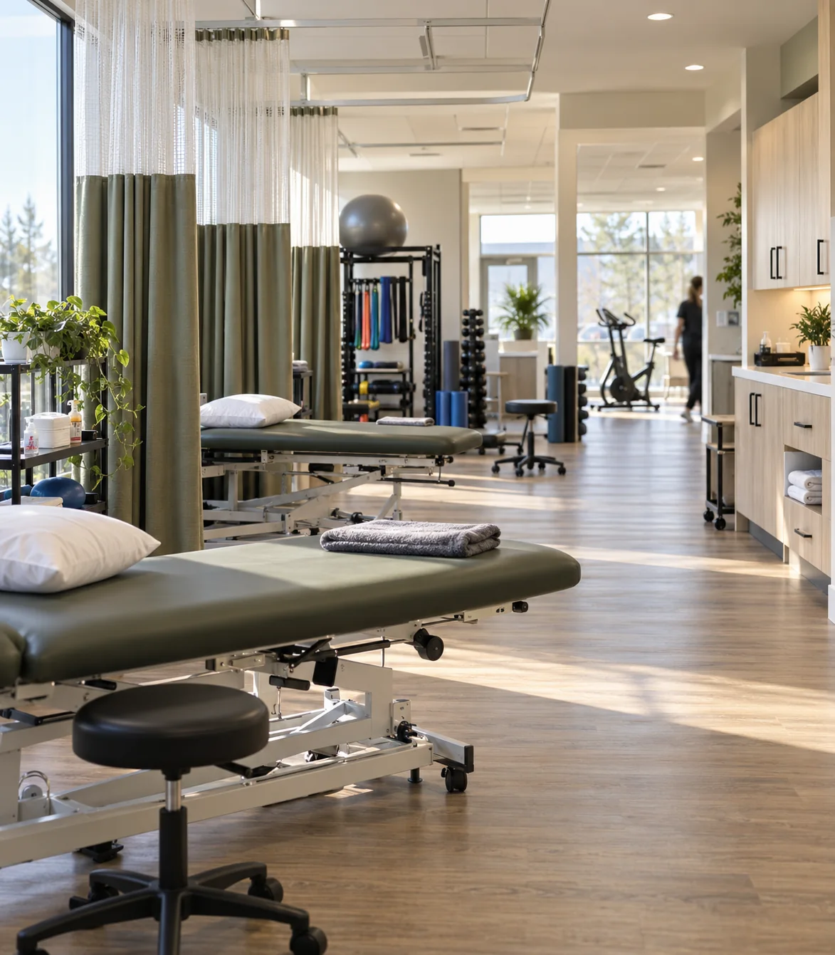 Treatment and rehabilitation space at Evolution Physiotherapy Spruce Grove